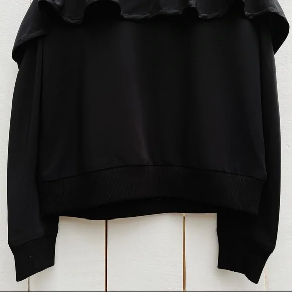 A.L.C. Lindsey Ruffle Cold Shoulder Top Black Women’s 0 - Picture 13 of 16